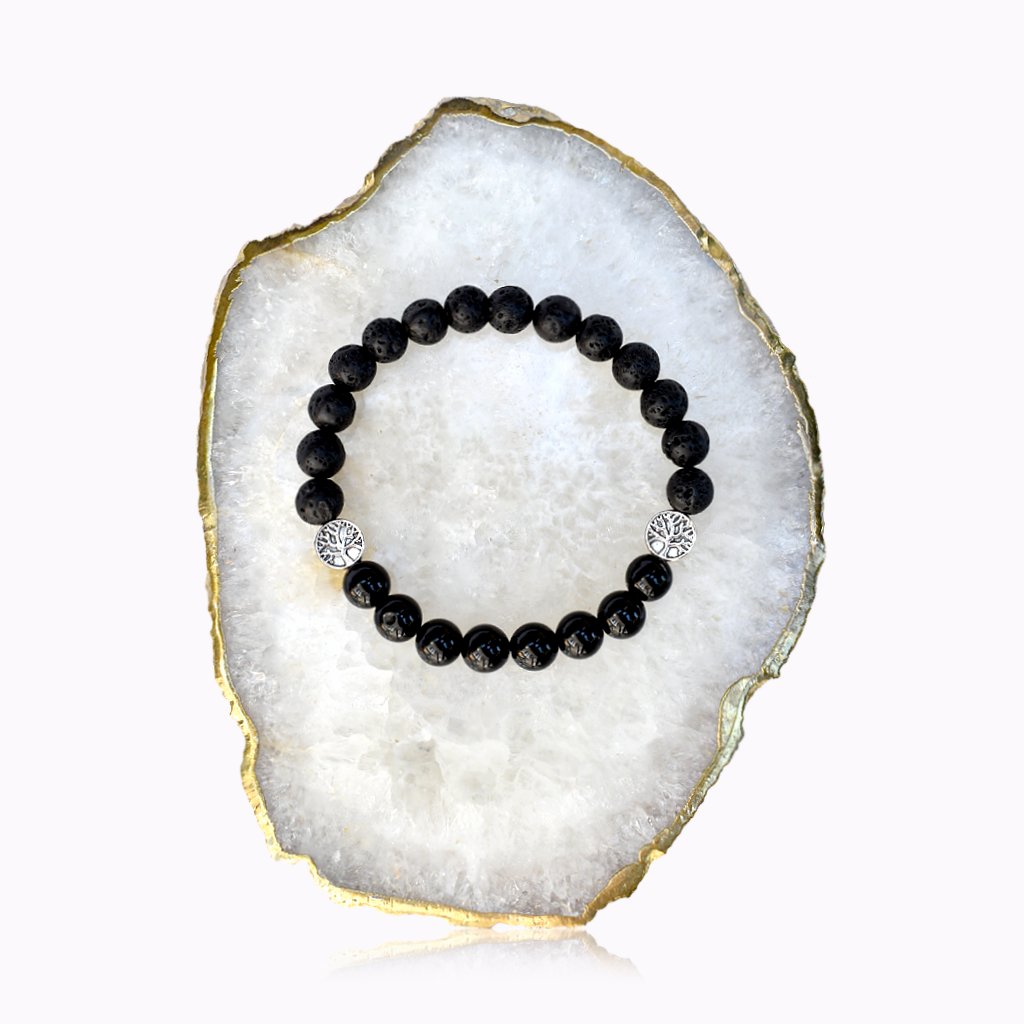 Lava & Black Obsidian Tree of Life Bracelet Lava and Black Obsidian Tree of Life bracelet